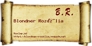 Blondner Rozália névjegykártya
